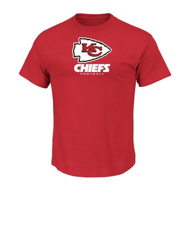 Amazing Majestic NFL Kansas City Chiefs Vintage Feel Logo T-Shirt